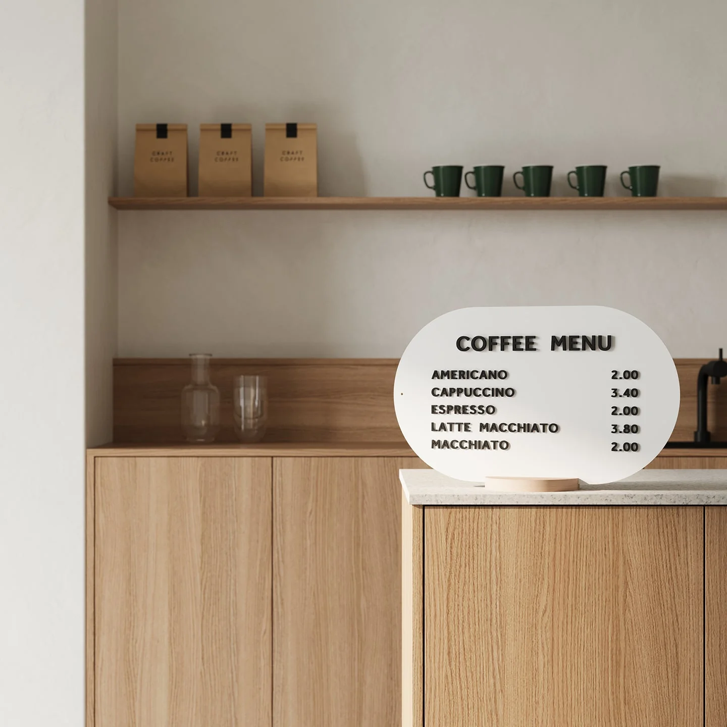 Curve Tabletop Sign