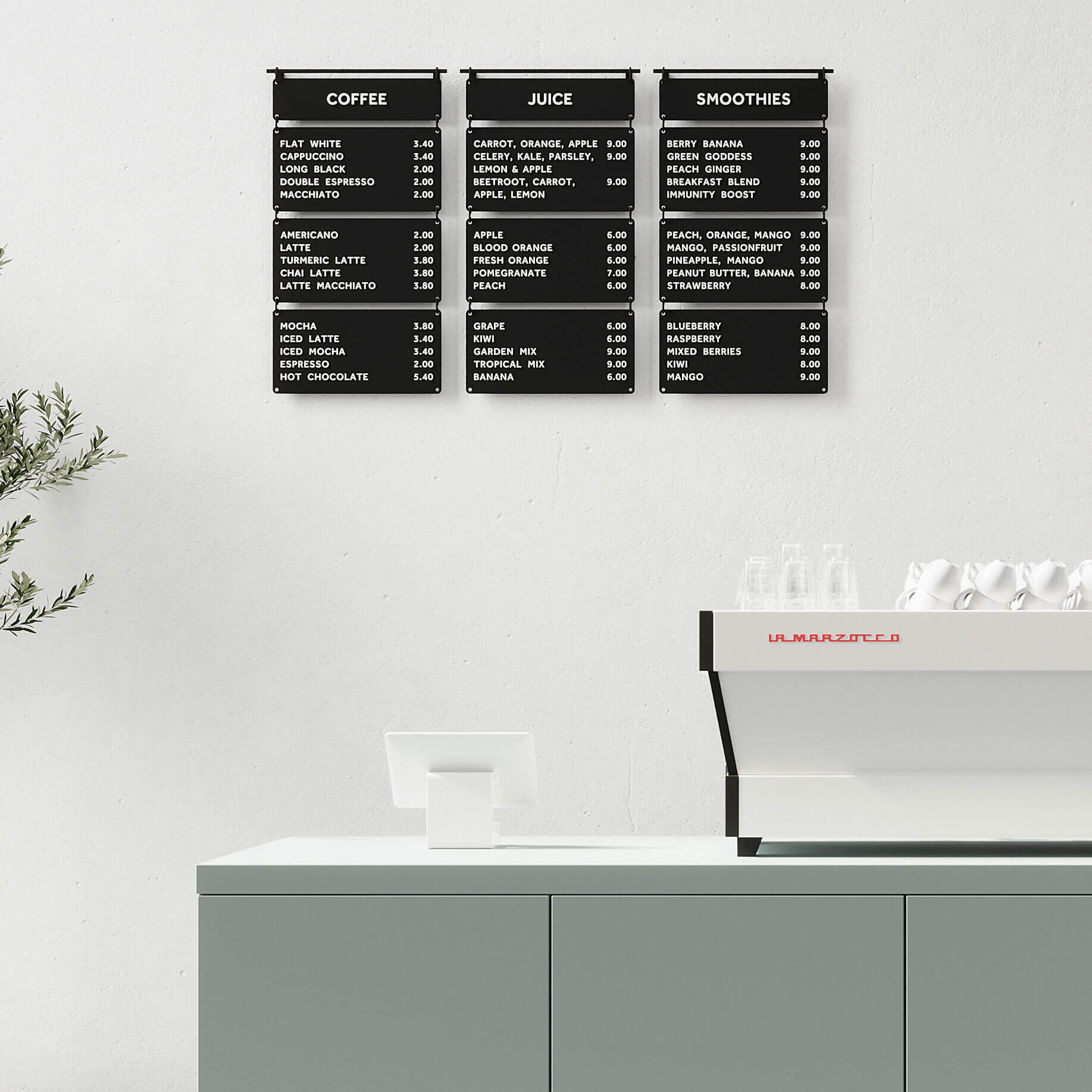 Hanging Cafe Menu