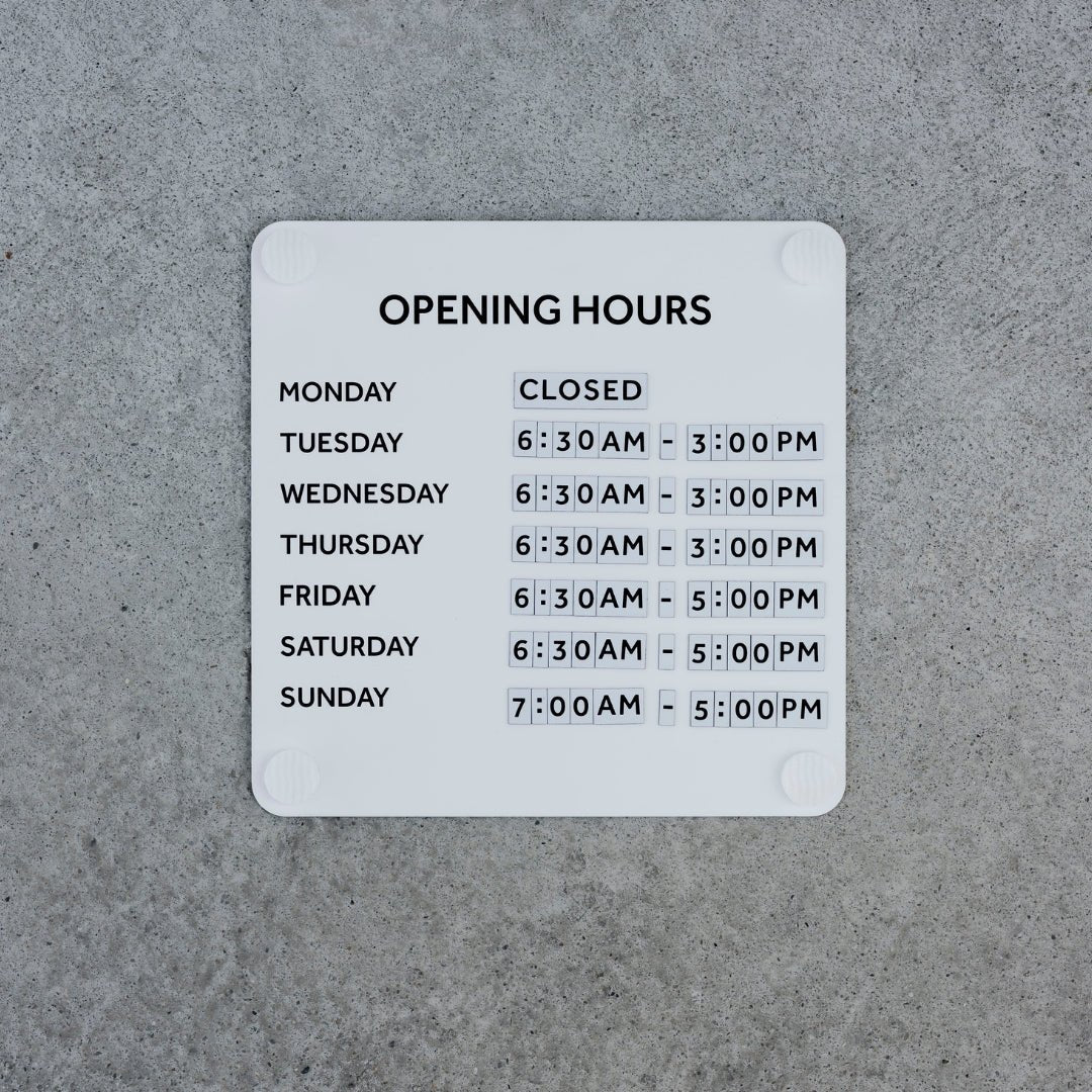 Opening Hours Sign - Image 3