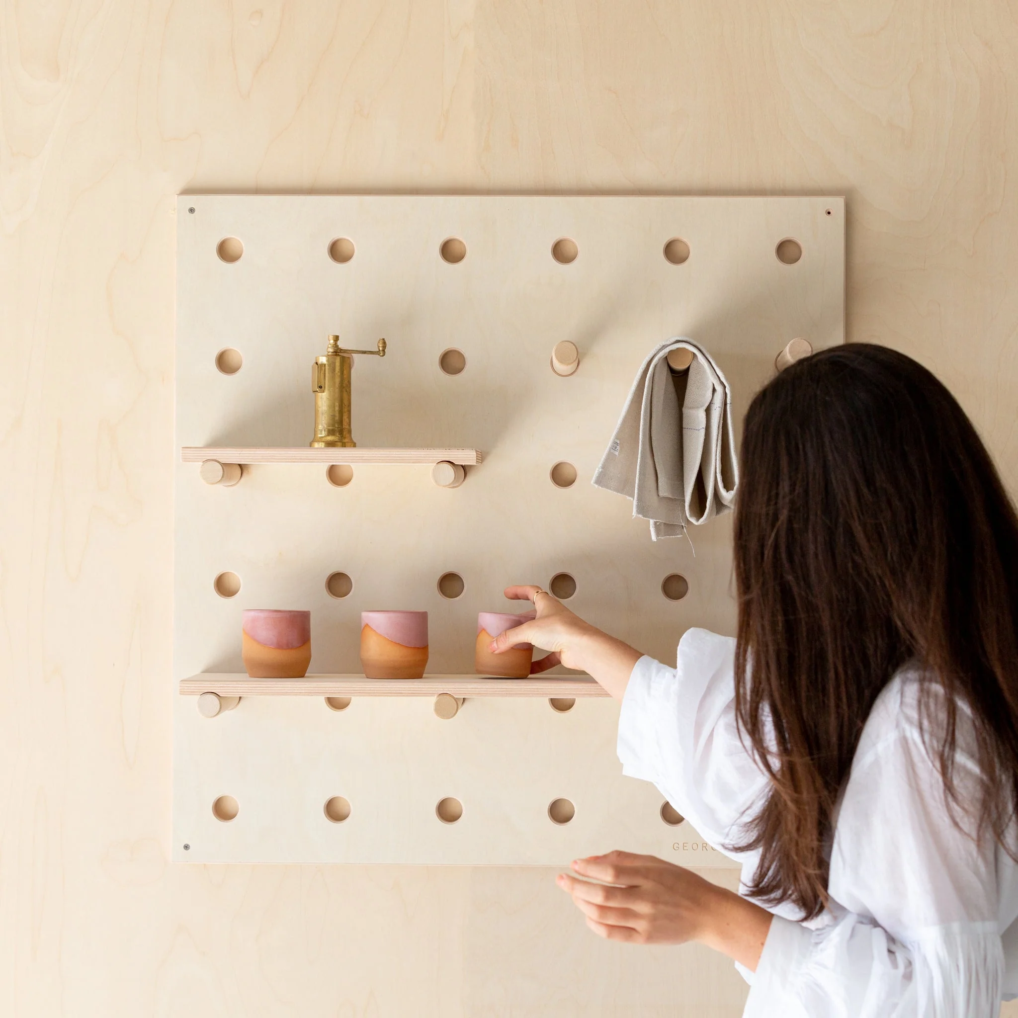 Wooden Pegboard Shelf - Image 3